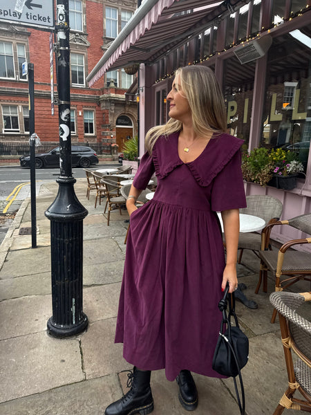 Bertie Dress - Purple Corduroy – Molby The Label