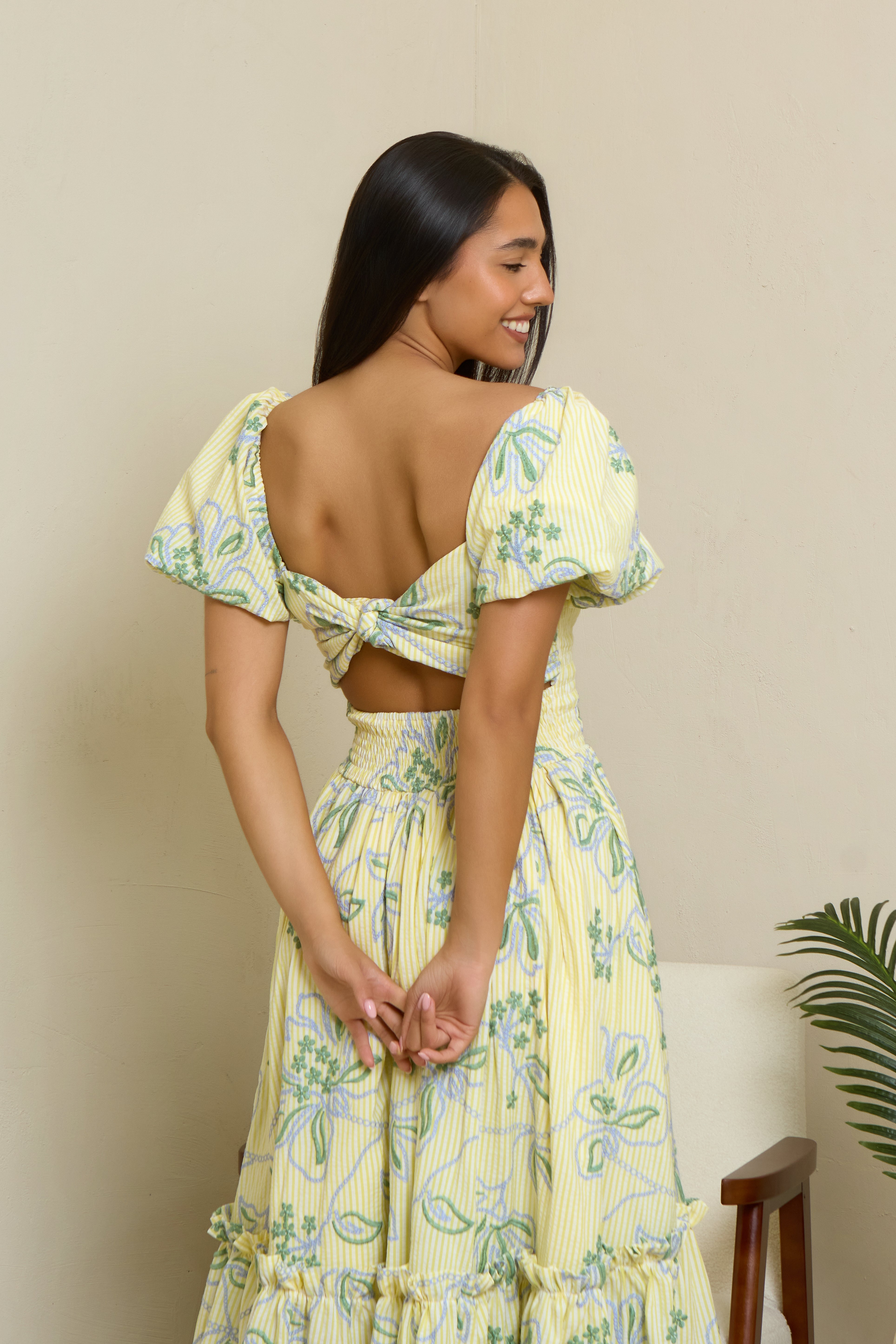 embroidered fabric dress Hand-embroidered linen summer dress KEVA