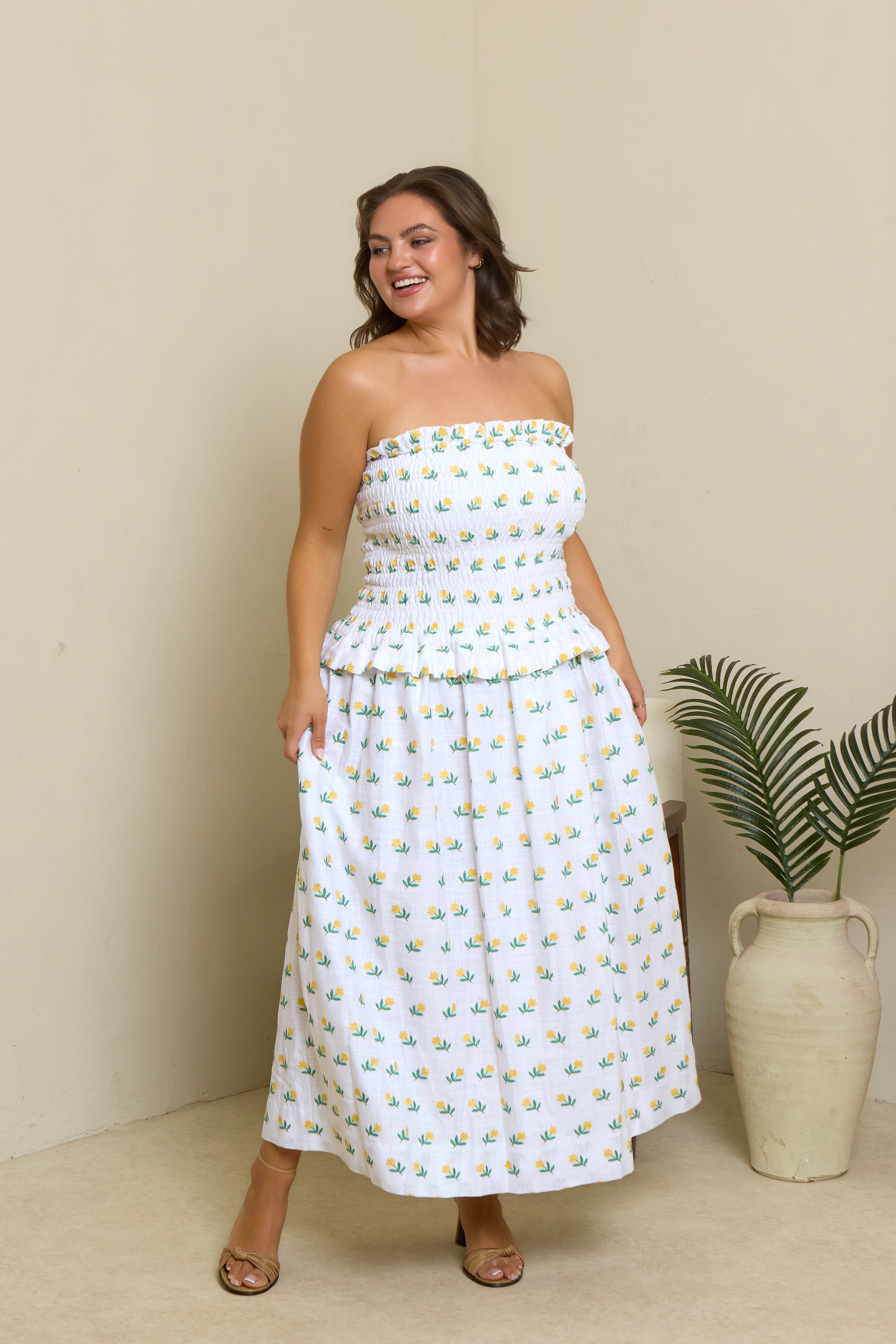 Maisie Dress - Floral Embroidered Fabric – Molby The Label