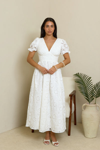Paloma Dress - Ivory Lace Midi Length – Molby The Label