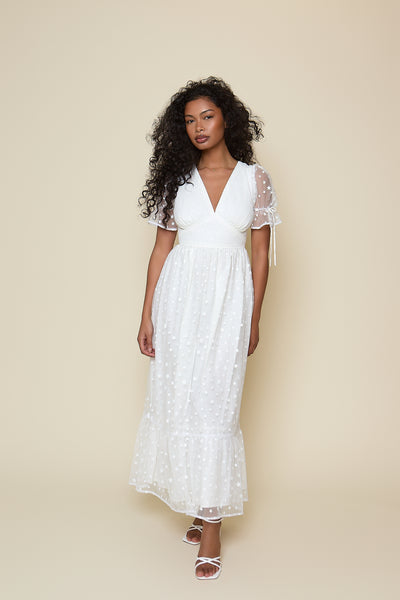 paloma white babydoll midi dress Dissh Paloma White Babydoll Midi Dress Size 10