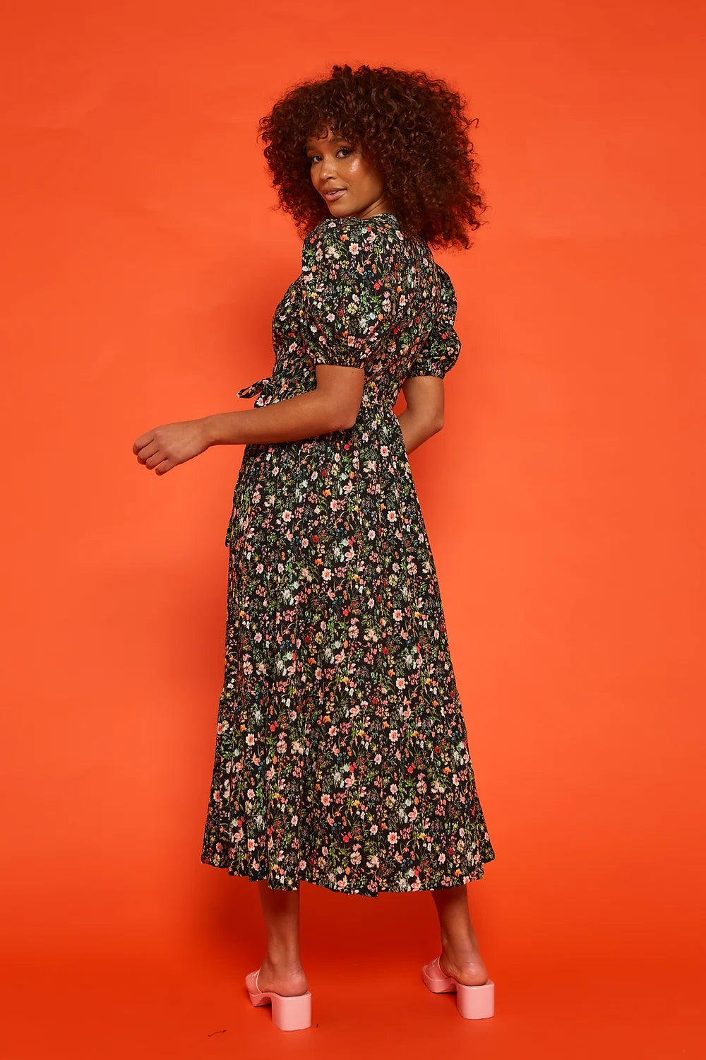 Wilma Dress Black Floral Molby The Label