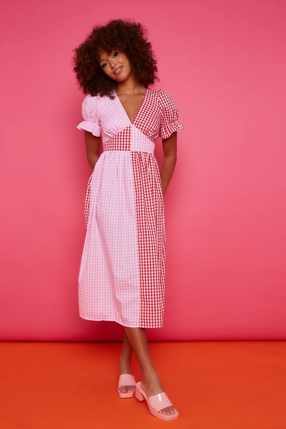 Tilda Dress Pink and Red